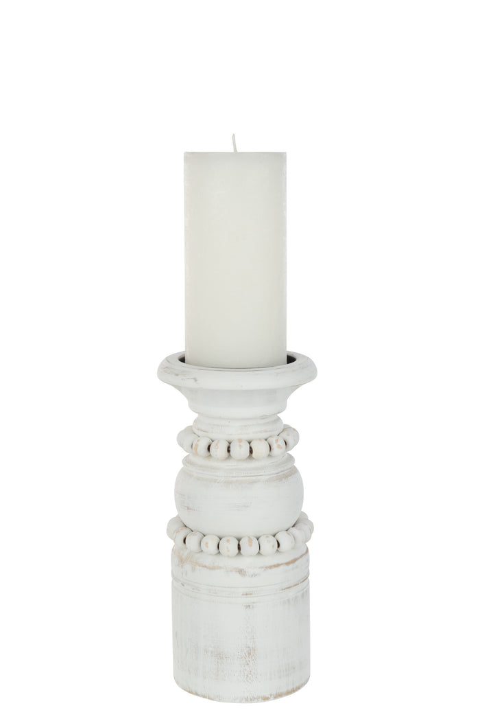 J-line - Kaarshouder Pila Den|metaal Wit Large - 11.3x11.3x23cm