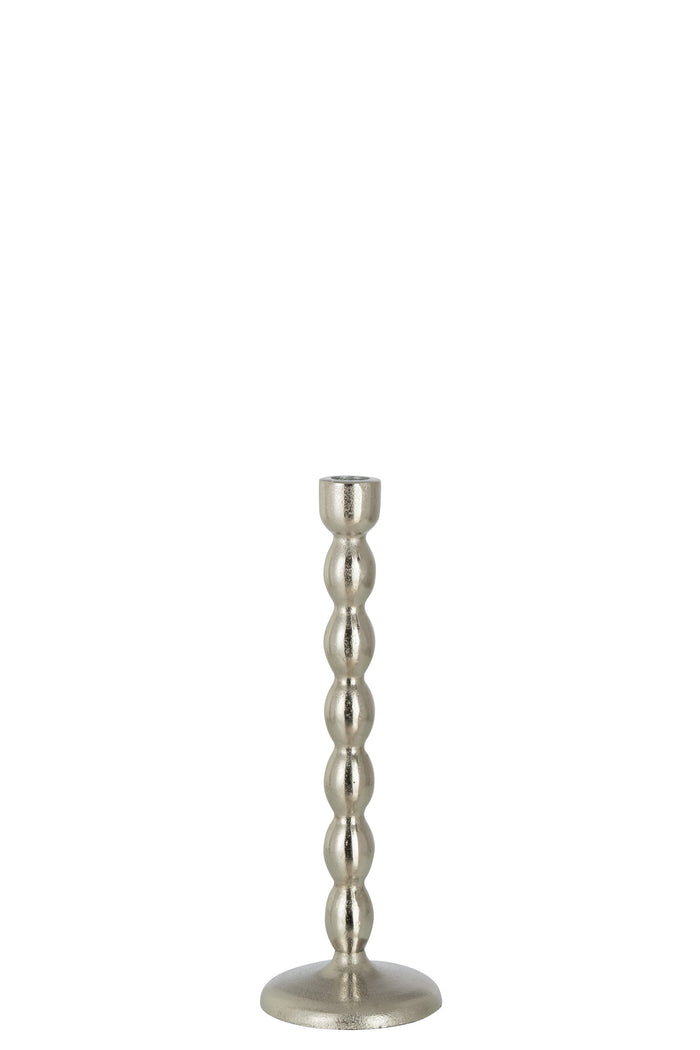 J-line - Kandelaar Bollen Aluminium Zilver Small - 10.5x10.5x31.5cm