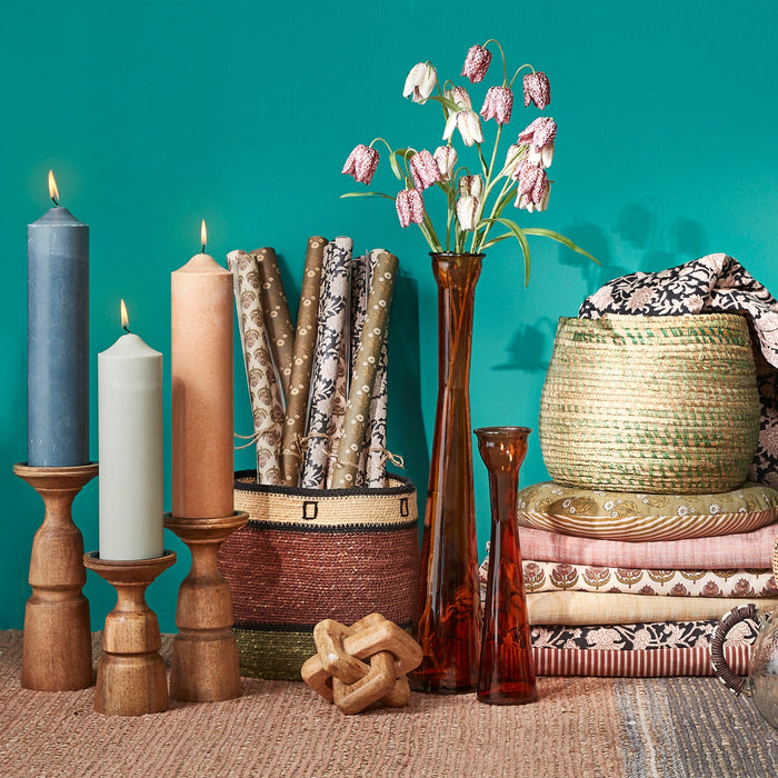 Mica Decorations Nino Kandelaar - H10 x Ø25 cm - Mangohout - Bruin