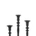 J-line - Set 3 Kaarshouder Klassiek Aluminium Zwart - 9x9x23.5cm