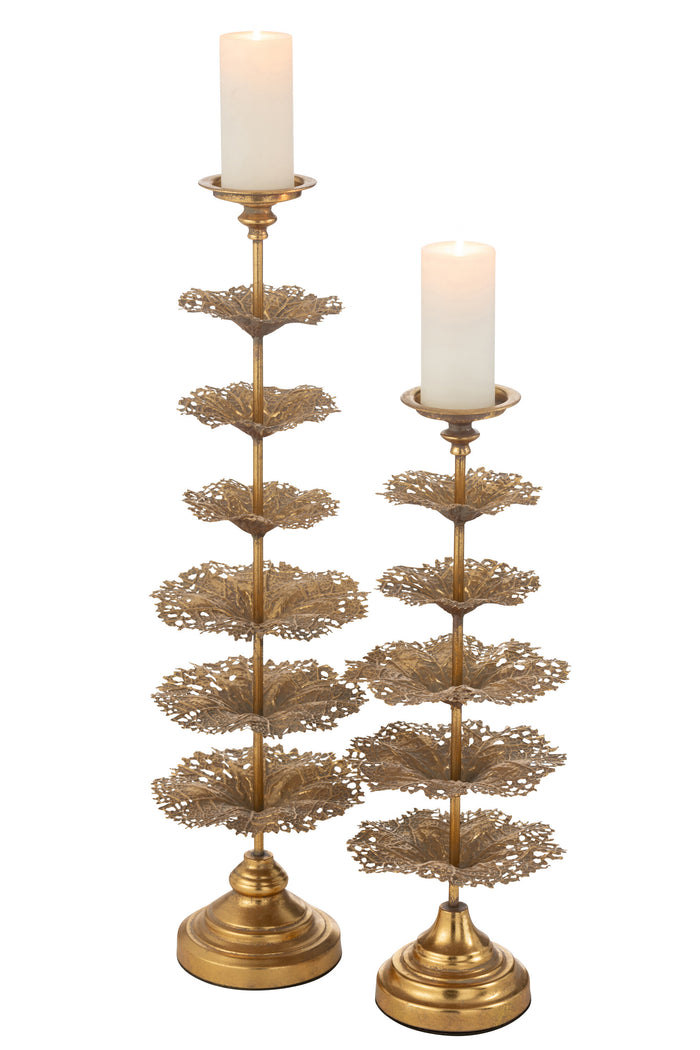 J-line - Kaarshouder Boom Metaal Goud Large - 22.5x22.5x79.5cm
