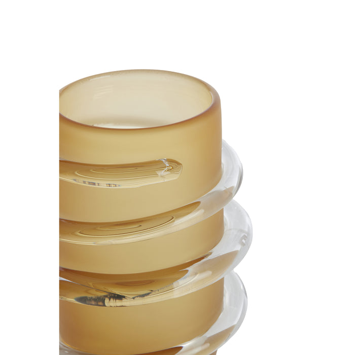 Light & Living Light&living Vaas Ø16,5x25 cm ODATE glas mat oker