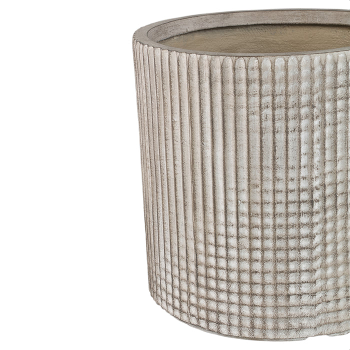 PTMD Paizlie Beige Round Magnesium Pot Line Pattern SV3