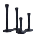 PTMD Lynette Black Casted Alu Candleholder Rounds Base
