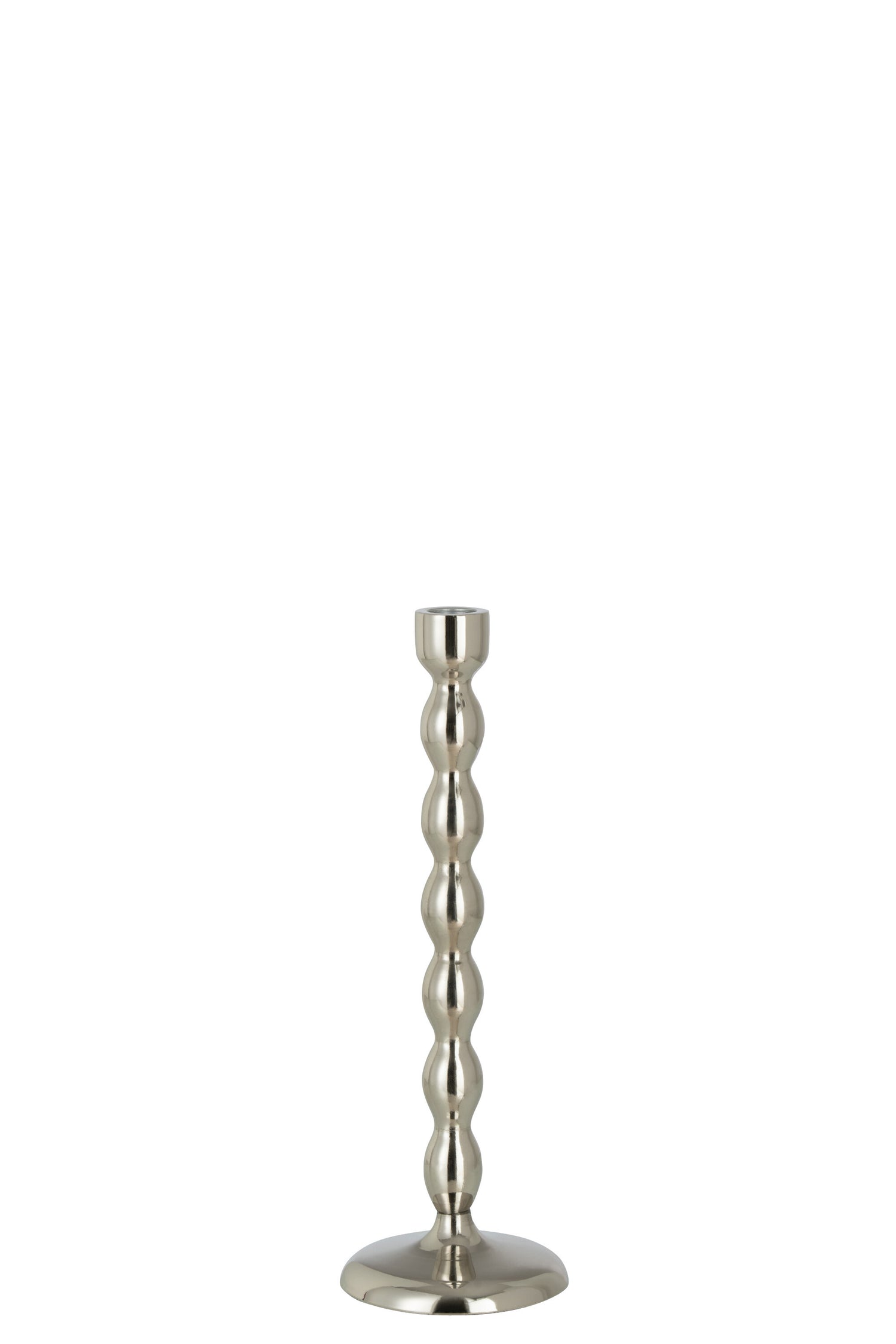 J-line - Kandelaar Bollen Glanzend Zilver Small - 10x10x31cm