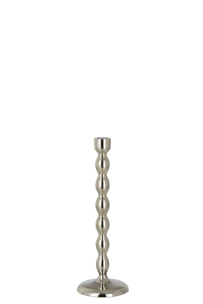 J-line - Kandelaar Bollen Glanzend Zilver Small - 10x10x31cm