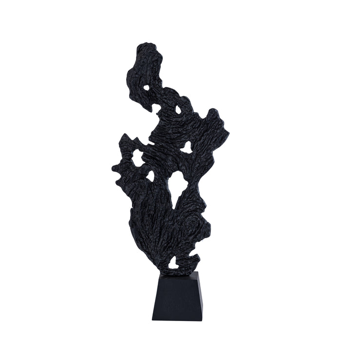 PTMD Amato Black Casted Alu Rough Abstract Statue
