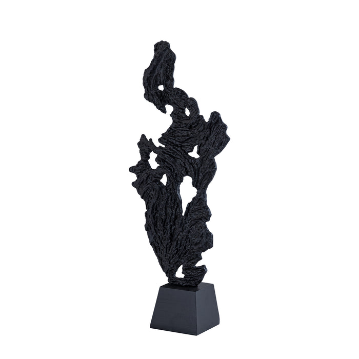 PTMD Amato Black Casted Alu Rough Abstract Statue