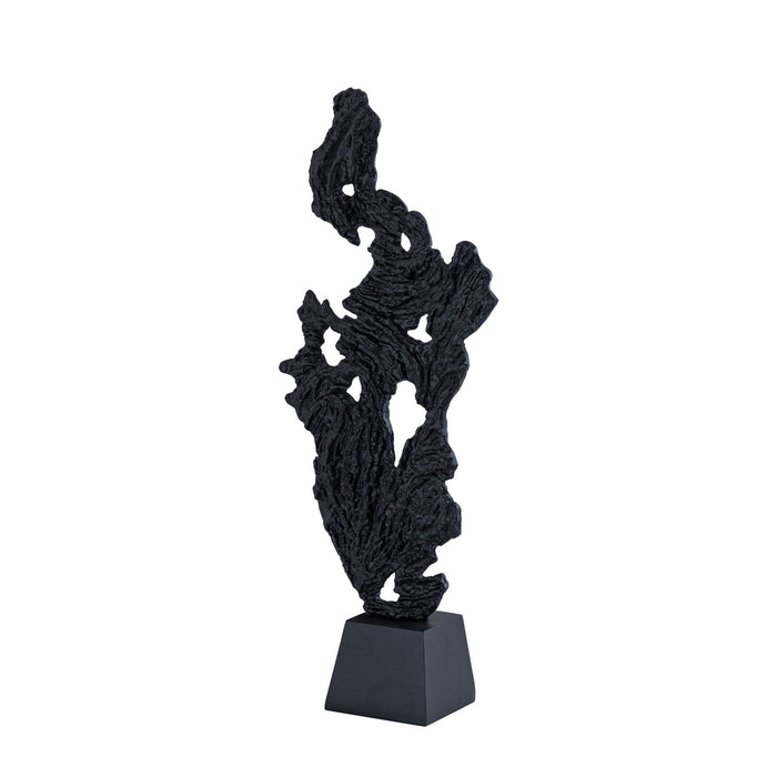 PTMD Amato Black Casted Alu Rough Abstract Statue