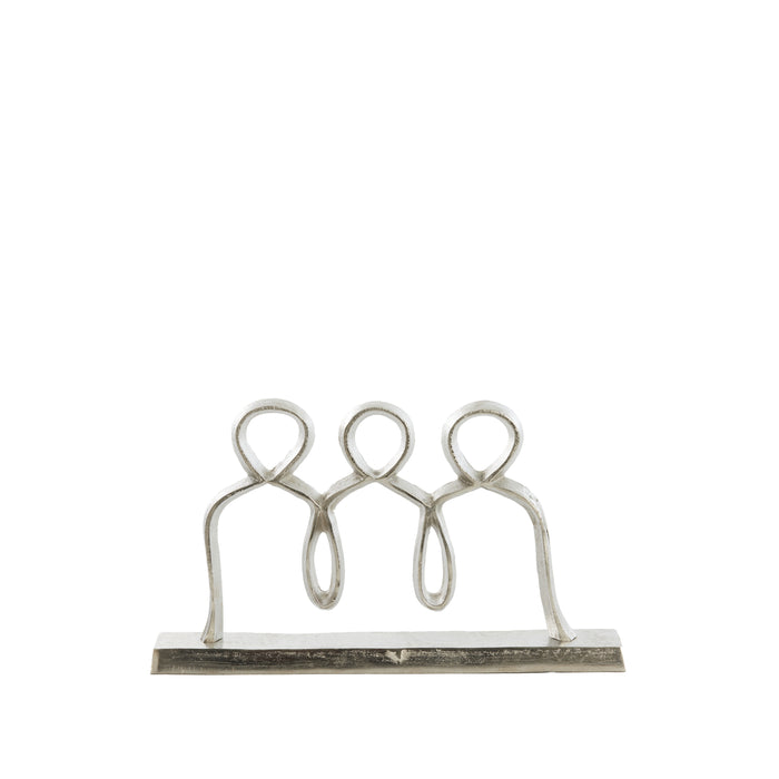 Light&living Ornament op voet 39x8x22 cm PEOPLE ruw nikkel