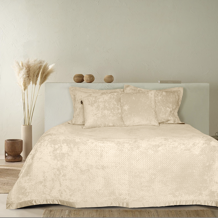 LINNICK Velvet Kussensloop - beige 60x70cm - Set van 2