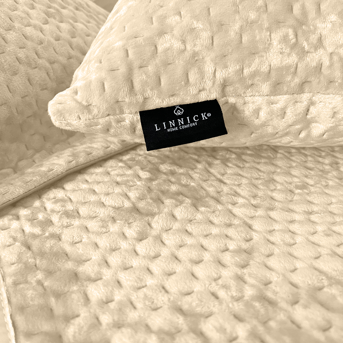 LINNICK Velvet Kussensloop - beige 60x70cm - Set van 2