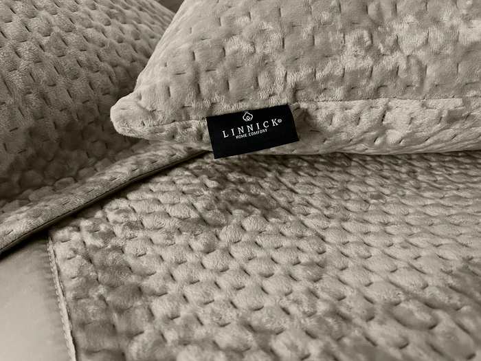 LINNICK Velvet Kussensloop - taupe 60x70cm - Set van 2