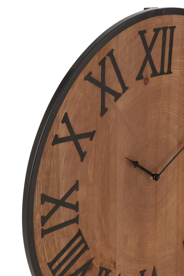 J-line - Wandklok Nue Mdf|ijzer Naturel Large - 60x60x3cm