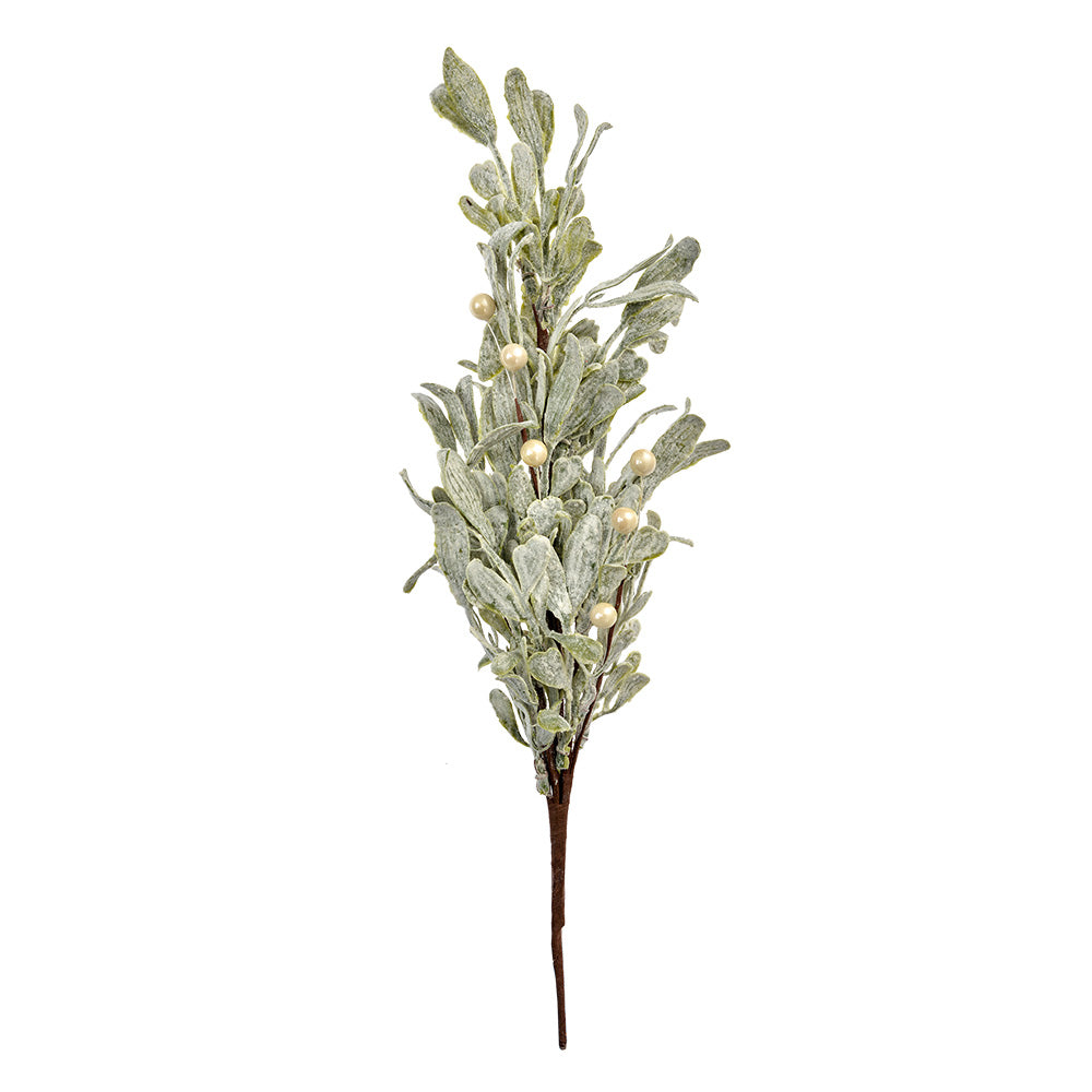 Clayre & Eef Decoratie Tak 45 cm Groen Zilverkleurig Kunststof