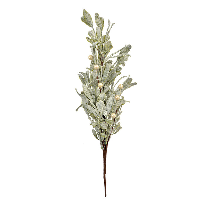 Clayre & Eef Decoratie Tak 45 cm Groen Zilverkleurig Kunststof