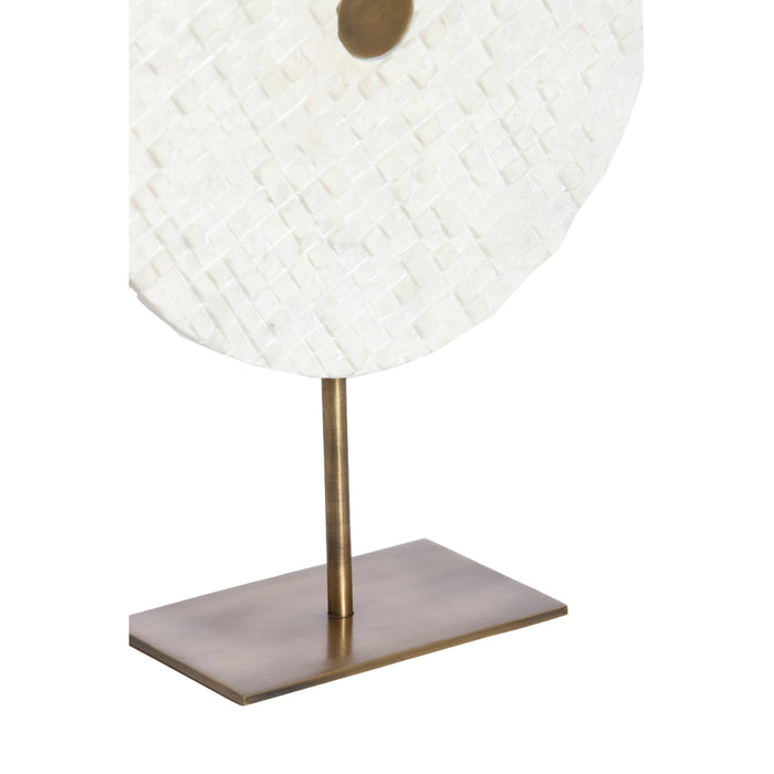 Light&living Ornament op voet 35x12x50 cm YVO marmer wit+antiek brons