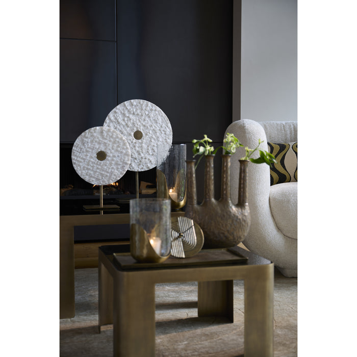 Light&living Ornament op voet 35x12x50 cm YVO marmer wit+antiek brons