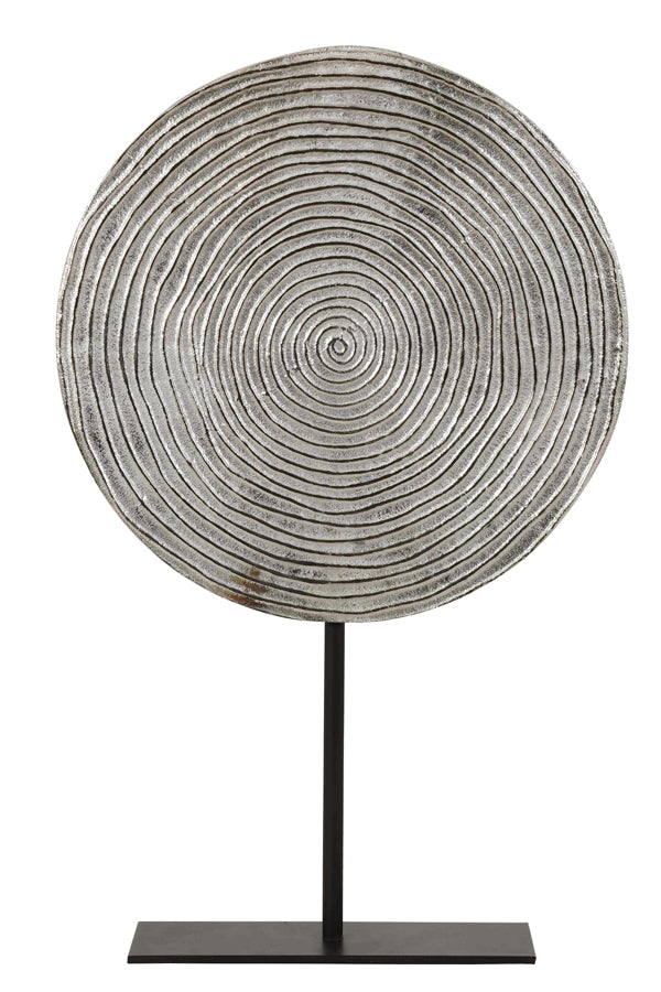 Light&living Ornament op voet 35x10x56 cm RAWAS ruw nikkel cirkel-m...