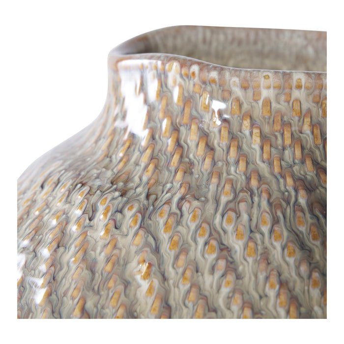 Vase - Vase, ceramic, white|green ø26x30,5 cm