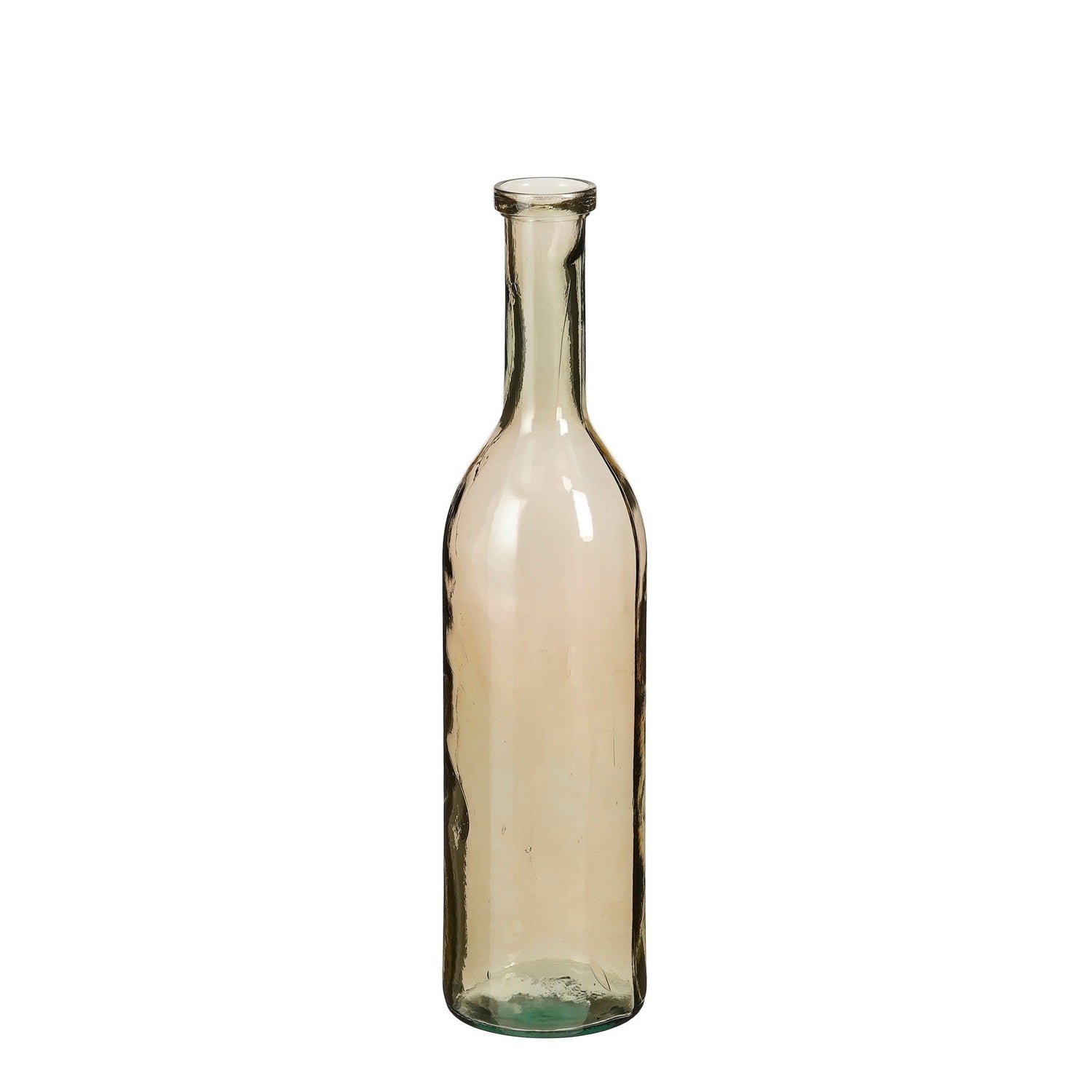 Mica Decorations Fles Rioja - 18x18x75 cm - Gerecycled glas - Beige