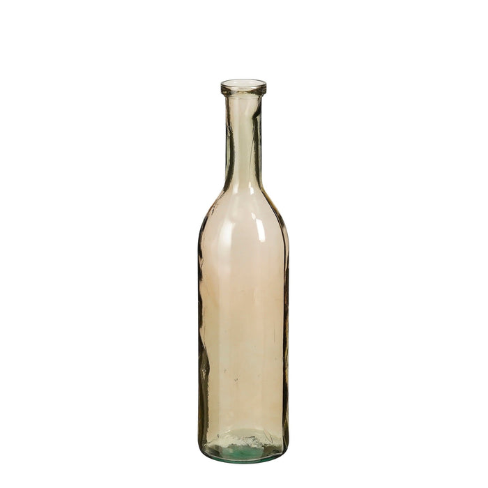 Mica Decorations Fles Rioja - 18x18x75 cm - Gerecycled glas - Beige