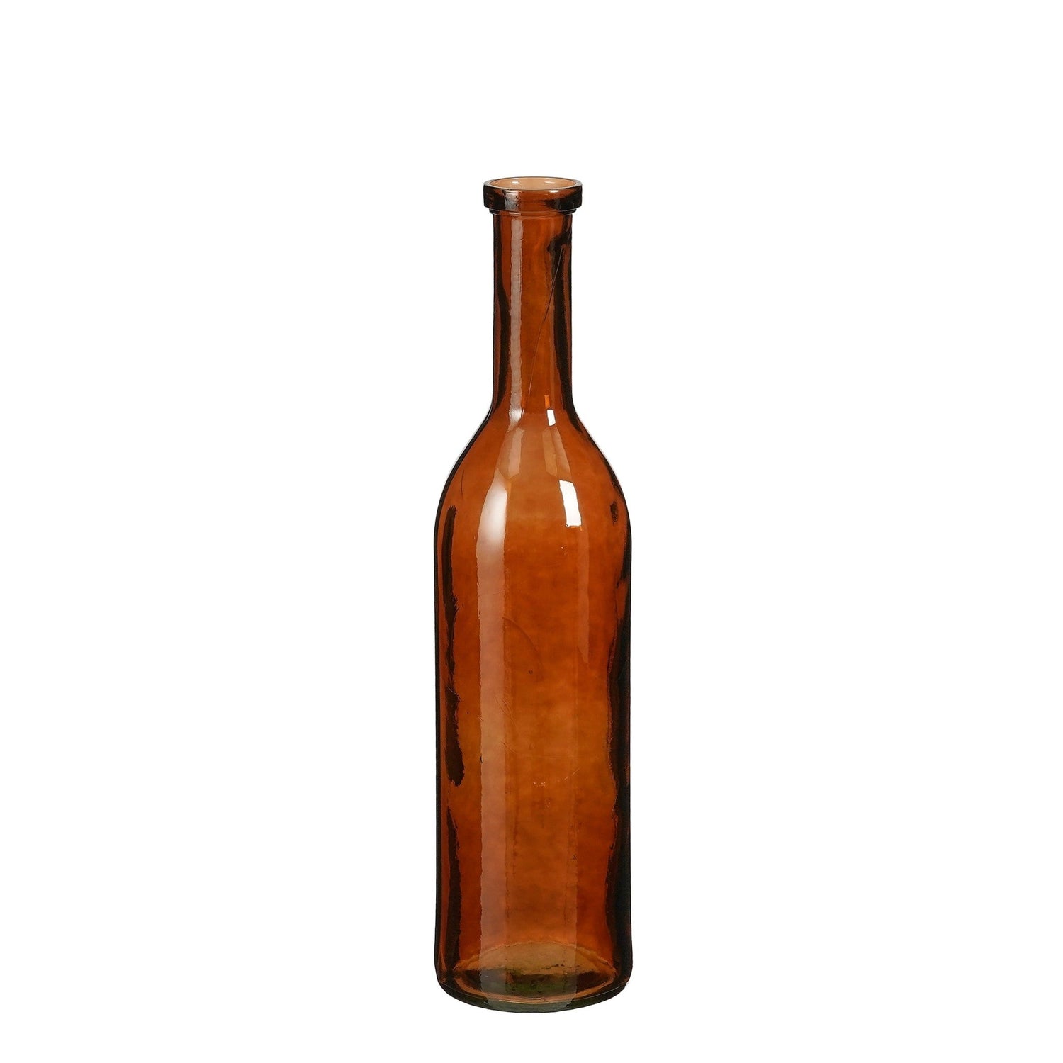 Mica Decorations Fles Rioja - 18x18x75 cm - Gerecycled glas - Bruin