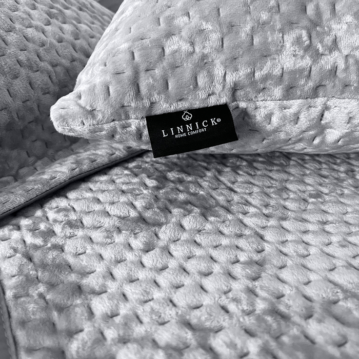 LINNICK Velvet Kussensloop - silver grey 60x70cm - Set van 2