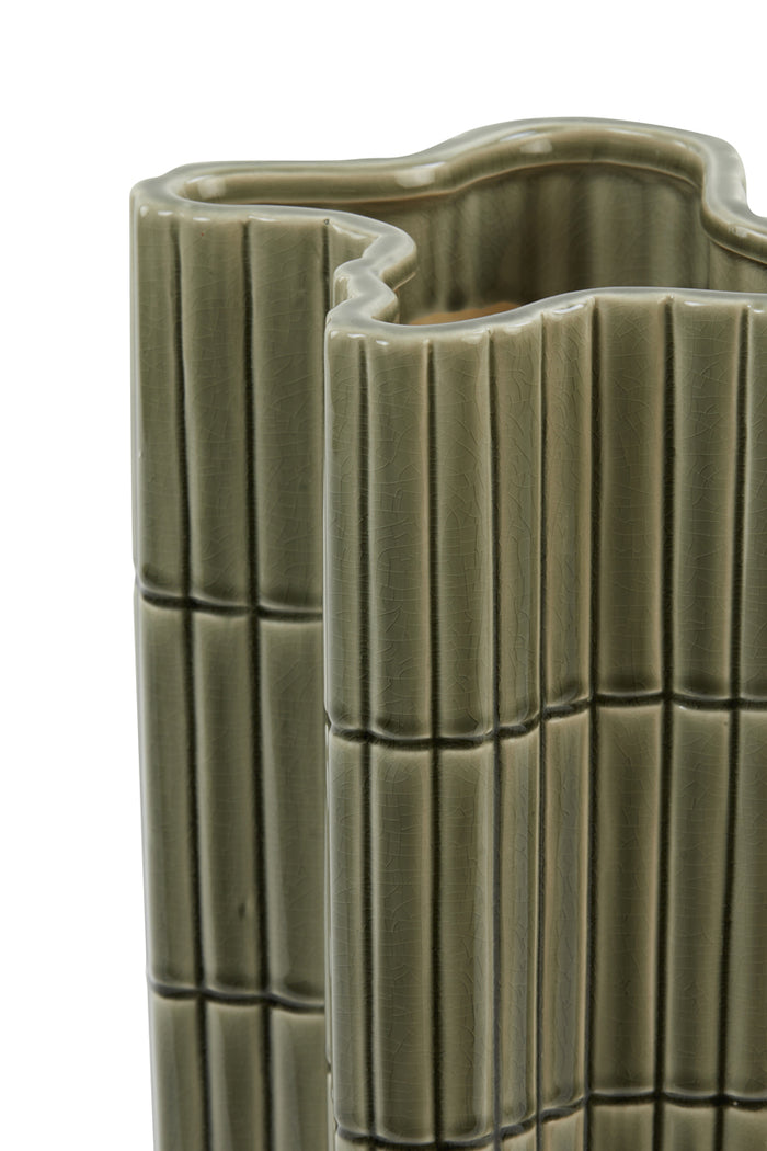 Light&living Vaas 20x18,5x40,5 cm EZU keramiek bruin design