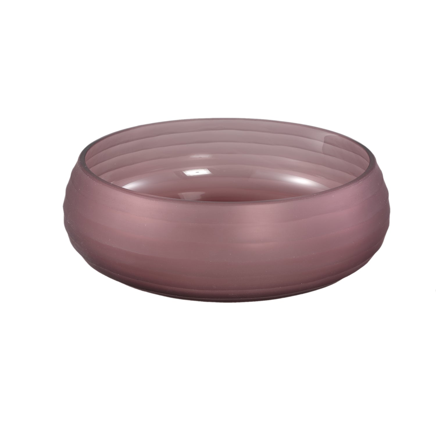 PTMD Nadah Pink Bowl Shaped Ribbed Glass Vase