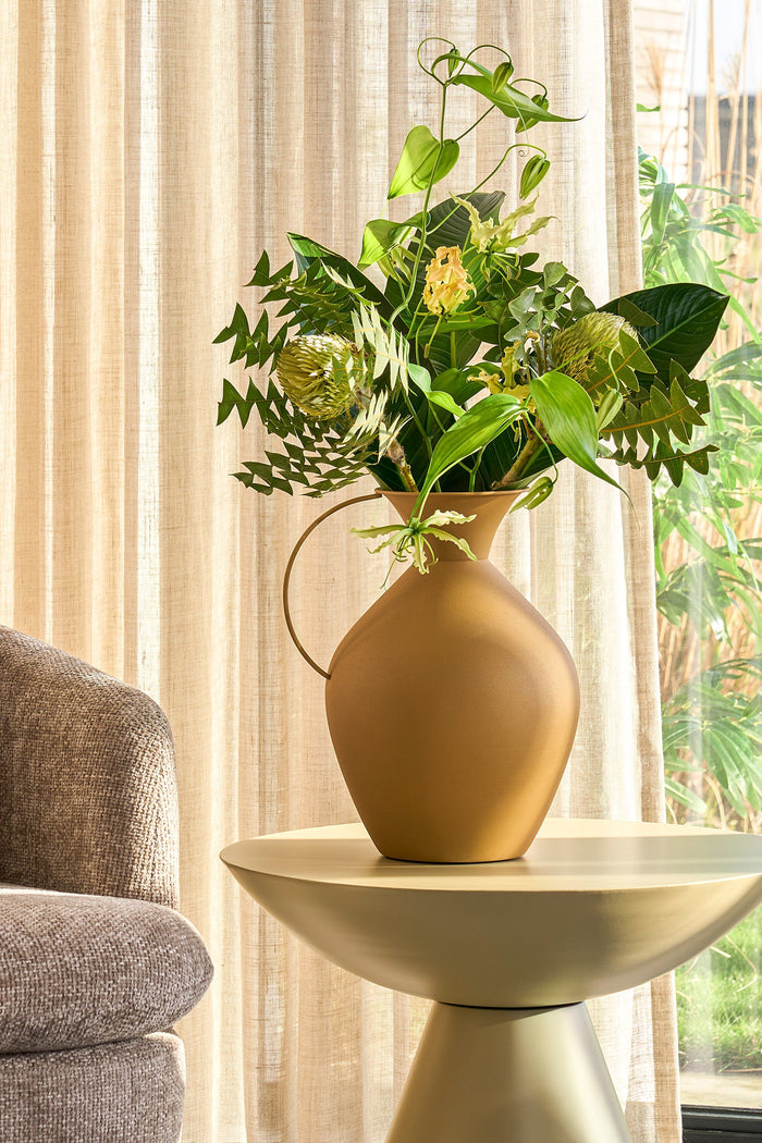 Mica Decorations Gyge Vaas - L30 x B24 x H37 cm - Metaal - Geel