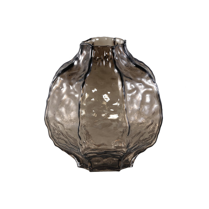 PTMD Narin Brown Round Shaped Glass Vase L