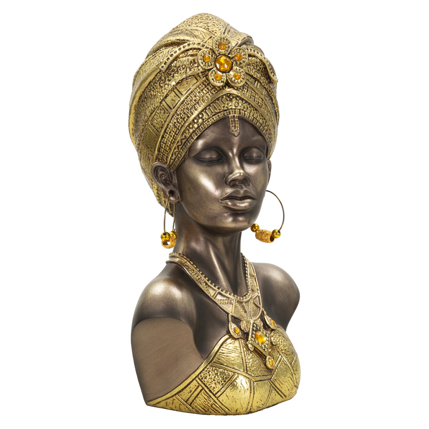 Mumbasa - Borstbeeld van vrouw in gouden hars