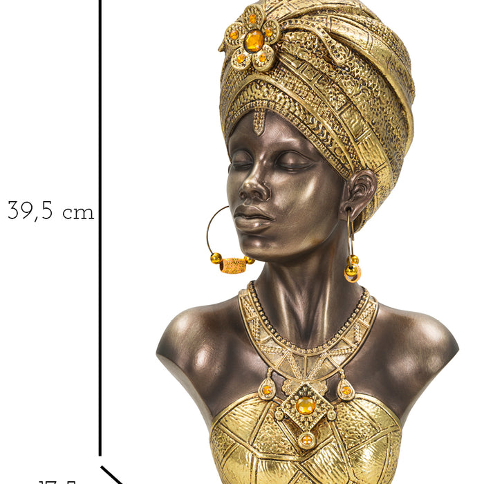 Mumbasa - Borstbeeld van vrouw in gouden hars