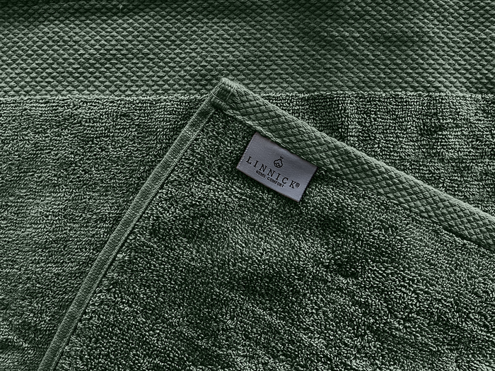 LINNICK Diamond Badstof Handdoek 50x100cm - olive green - set van 10