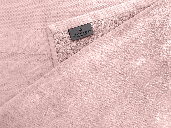 LINNICKVelours Badlaken  Katoen 70x140cm - light pink - Set van 4