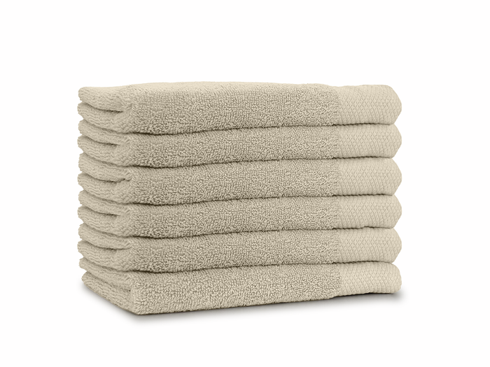 LINNICK Diamond Badstof Handdoek 60x110cm - sand - set van 6