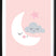 Wallified - Night Night Moon Poster - Wallified - Tekst - Zwart Wit -