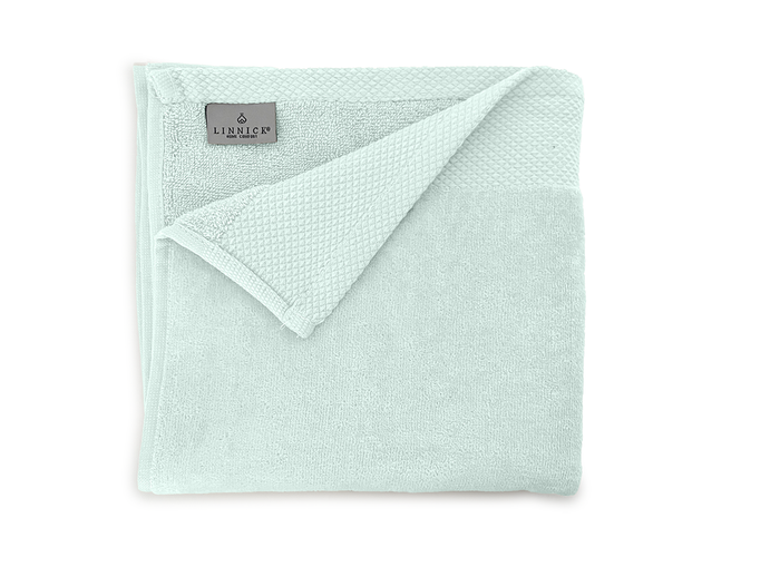 LINNICKVelours Handdoek  Katoen 50x100cm - soft green - Set van 10