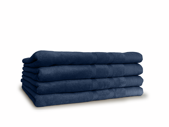 LINNICKVelours Badlaken  Katoen 70x140cm - ocean blue - Set van 4