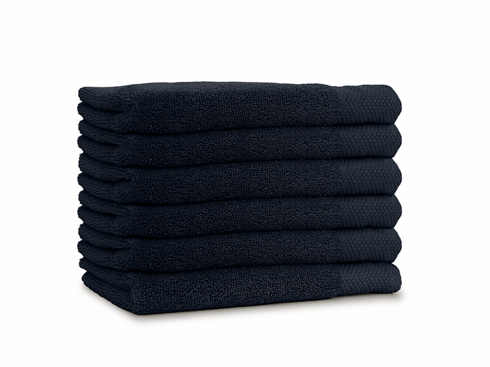 LINNICK Diamond Badstof Handdoek 50x100cm - black - set van 10