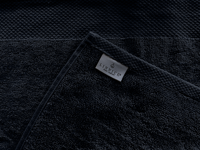 LINNICK Diamond Badstof Handdoek 50x100cm - black - set van 10