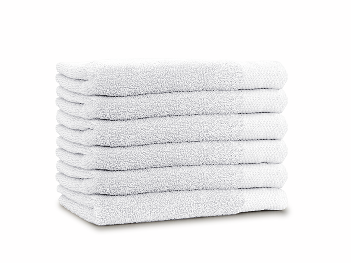 LINNICK Diamond Badstof Handdoek 60x110cm - white - set van 6