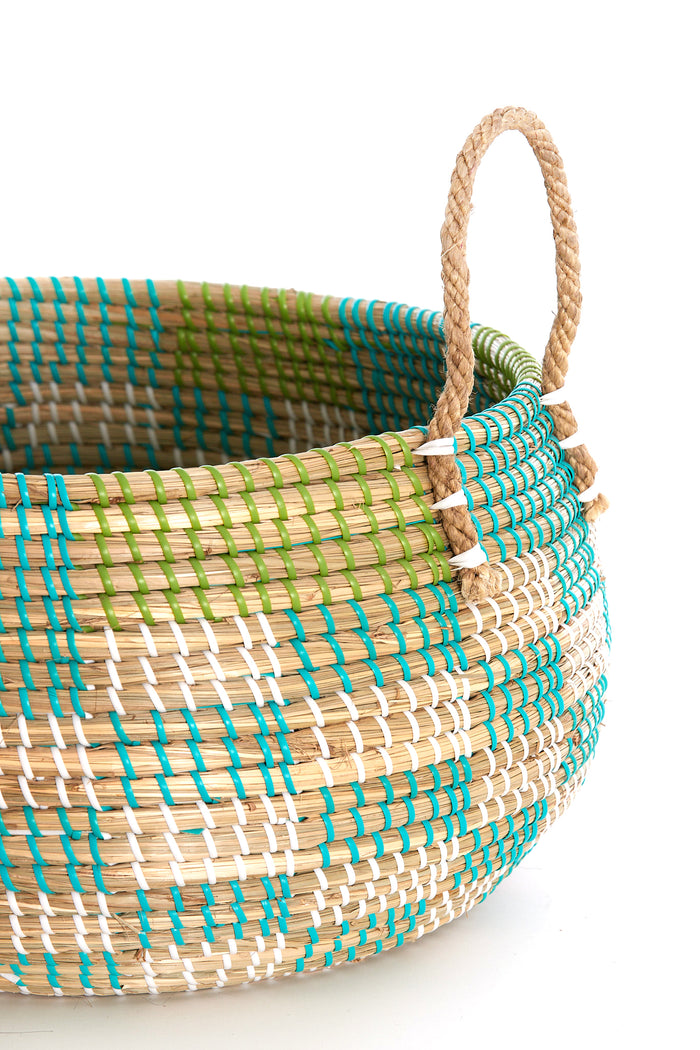 Light & Living - Mand VIRY - Ø40x25cm - Groen - Set van 2