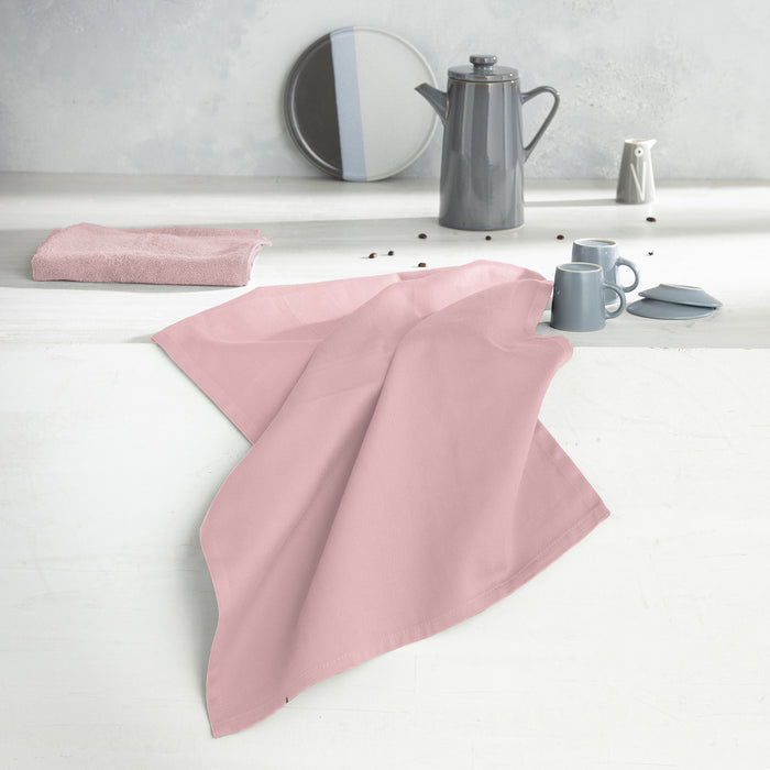DDDDD theedoek Logo - 60x65 cm - pastel pink - 6 stuks