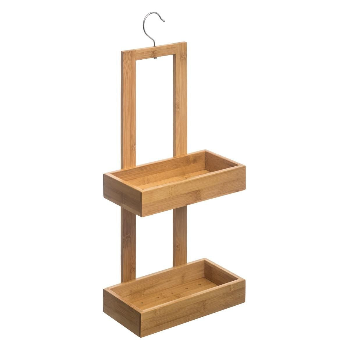 5five Doucherekje - 2 lagen - bamboe - met haak - 26 x 14 x 60 cm