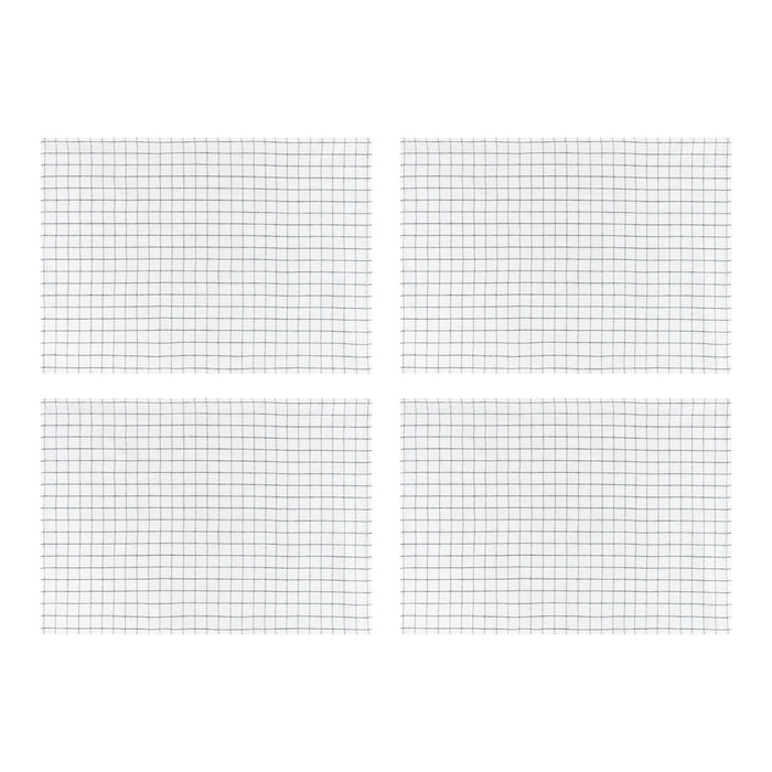 Krumble Theedoek met ruitpatroon groot - Wit - Set van 4