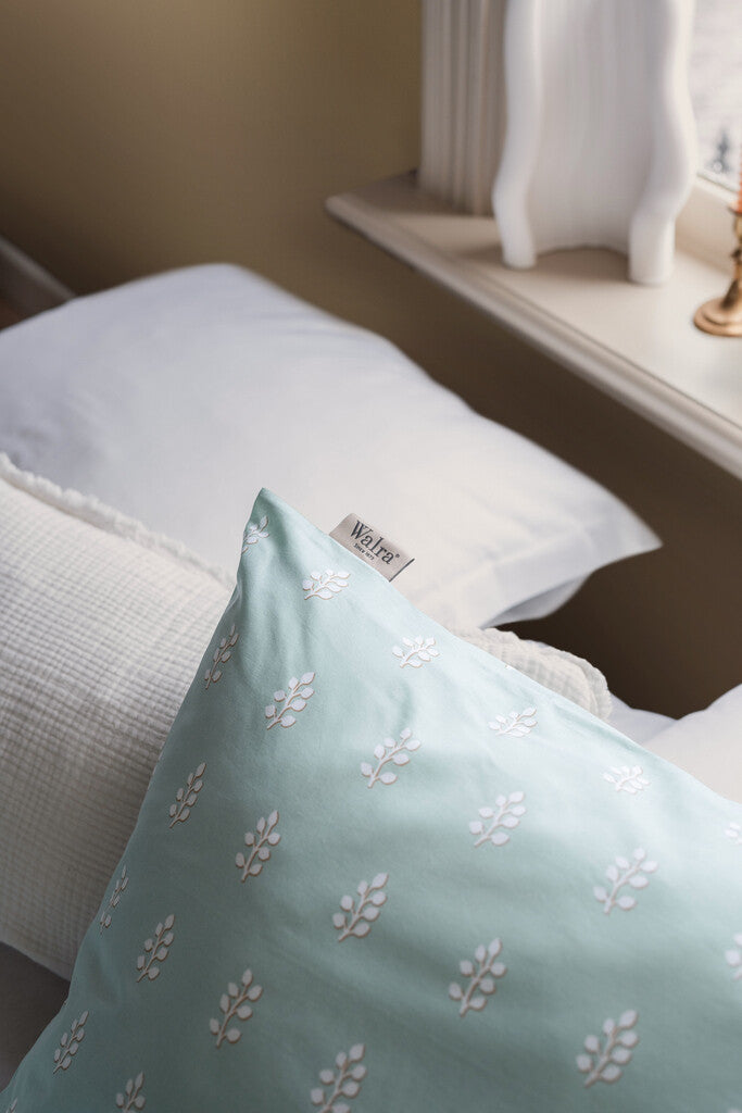 Walra - Dekbedovertrek Remade Lucky Leaves - 140x220 - Zeeblauw