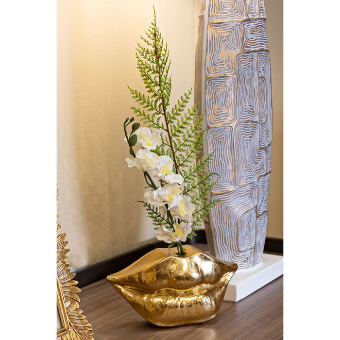 Mouth - Vaas in gouden harsvormige lippen