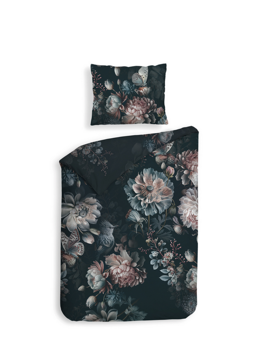 Heckett Lane Dekbedovertrek Katoen Satijn Milos - dark blue